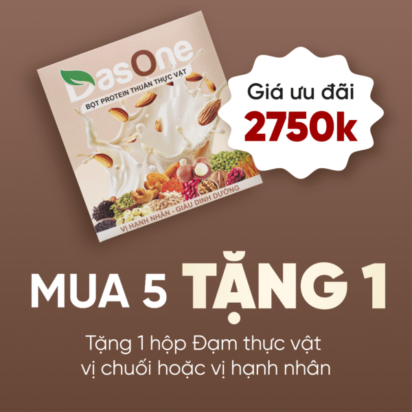 Vị Hạnh Nhân Mua 5 Tặng 1 <p><h5>Tặng thêm 1 hộp đạm vị chuối hoặc hạnh nhân.</h5></p>
